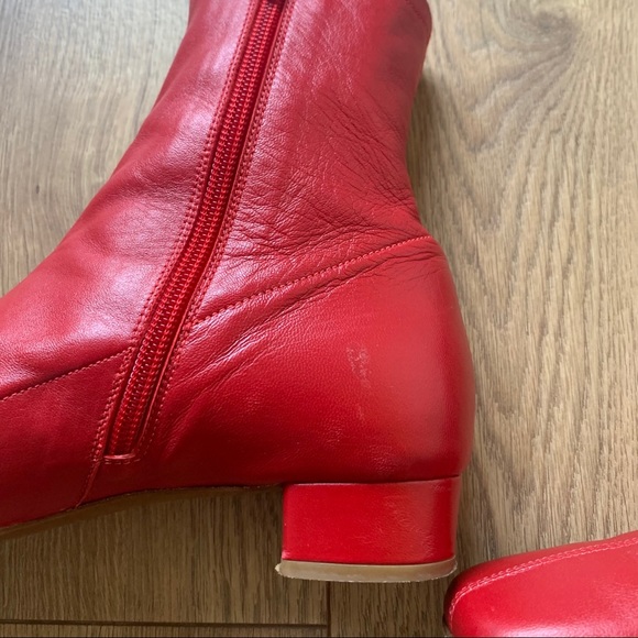 BY FAR Red Este Ankle Boots - Picture 4 of 11